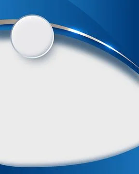 Abstract blue and white background with curves silver metallic line and cir.. Stock Illustration