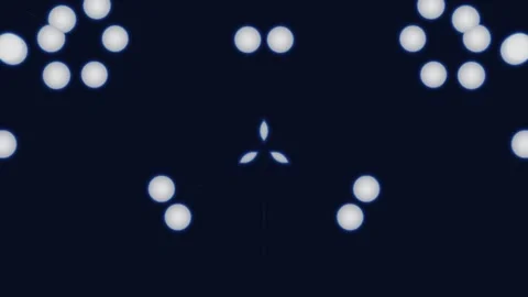 Abstract Blue and White Bokeh Particles Kaleidoscopic Background Vidéo 336960611
