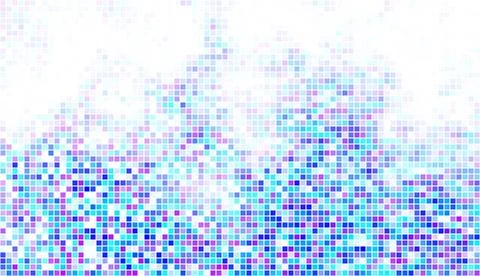 Abstract blue and white bottom mosaic with white copy space. Stock Illustration