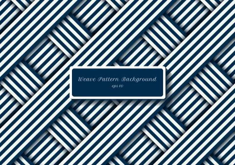 Abstract blue and white diagonal stripes lines weave pattern Illustrazione stock