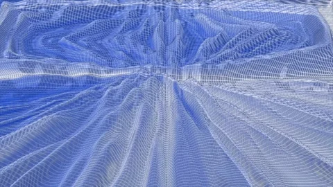 Abstract blue and white digital landscape wave motion background Stock Footage 337933440