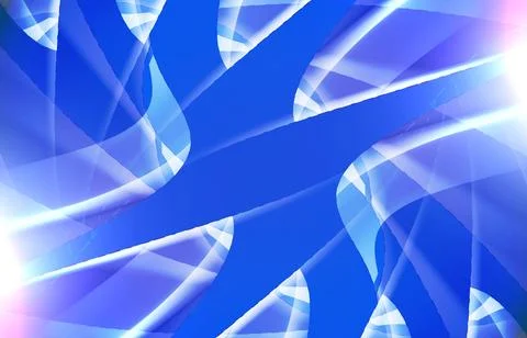 Abstract blue and white digital background with flowing geometric ribbons Stock Illustration
