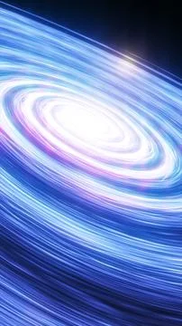 Abstract blue and white galactic swirl resembling energy vortex or spiral gal Illustrazione stock