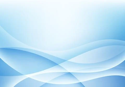 Abstract blue and white gradient wave shapes overlapping soft background Stock Illustration