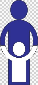 Abstract Blue and White Human Figure Icon Representing Care or Support Stockillustratie