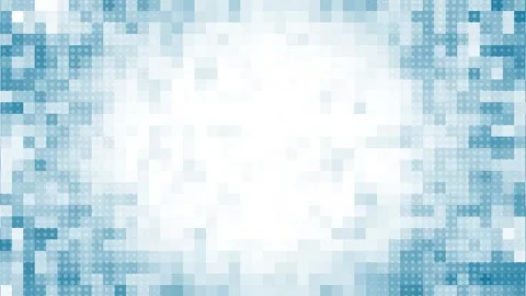 Abstract Blue and White Pixelated Background with Bright Center. Stock Footage 320461912