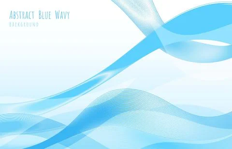 Abstract blue and white wavy line pattern artwork swirl style. Stock Illustration