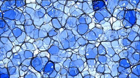 Abstract blue and whith Biological Cell Structure Microscopic Texture Stock Footage 341874518