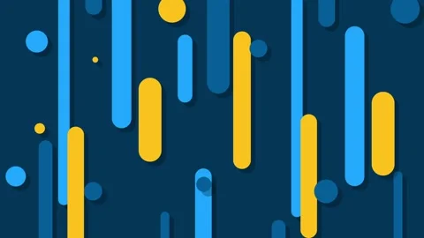 Abstract Blue and Yellow Geometric Pattern with Vertical Lines and Circular.. Video stock 341926091