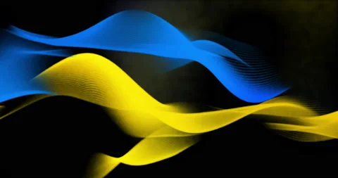 Abstract blue and yellow wavy minimal background Stock Footage 201493206