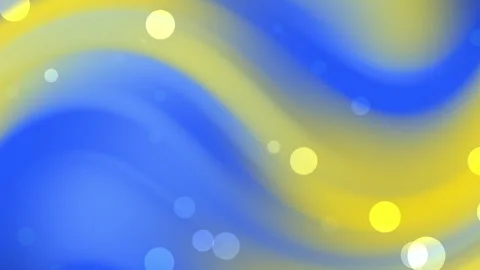 Abstract blue and yellow wavy lines with bokeh, ideal for backgrounds 库存影片 334640951