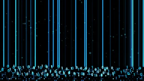 Abstract blue aqua visualization scale wipe glow laser technology binary di.. Video stock 273428534