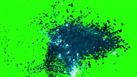 Abstract blue aqua water simulation with dynamic movement on green screen Stock Footage 297785230