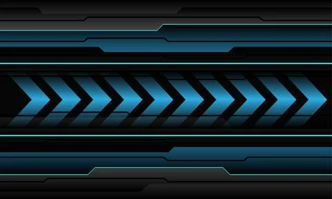 Abstract blue arrow direction black metallic cyber geometric design modern Stock Illustration