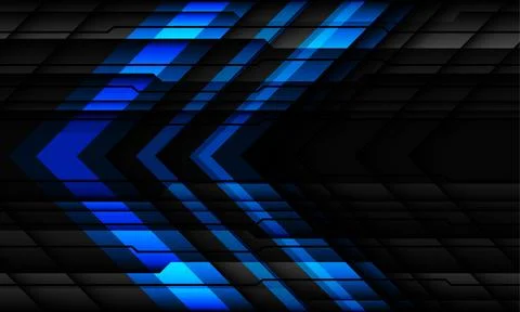 Abstract blue arrow direction black metallic cyber geometric design modern Illustrazione stock