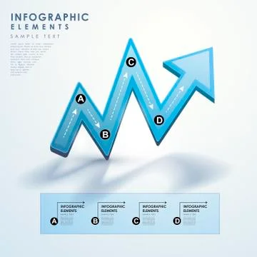 Abstract blue arrow flow chart infographics Stock Illustration