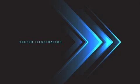 Abstract blue arrow light direction on dark grey design modern technology fut Stock Illustration
