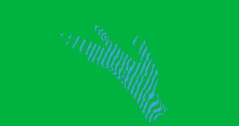 Abstract blue arrow moving over transparent background with glitch stripes in Video stock 317479918