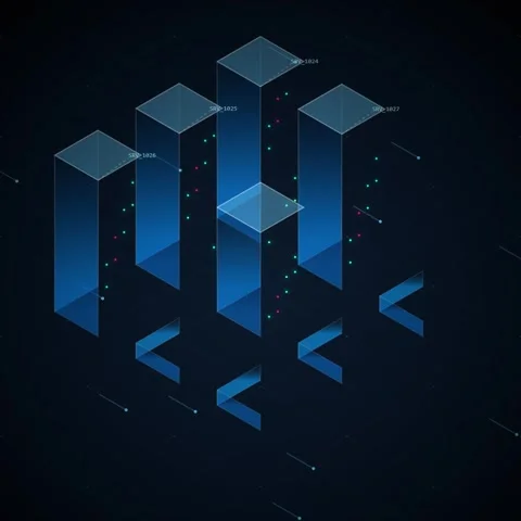 Abstract Blue Arrows Moving Forward on Dark Starry Background Animation Stock Footage 346283183