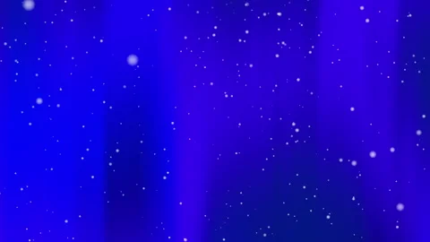 Abstract Blue Aurora Lights with Falling Snow Particles Motion Background Stock Footage 339701175