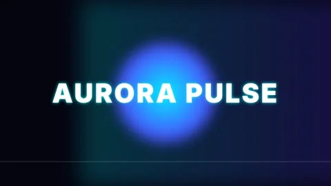 Abstract blue aurora pulse glowing energy waves on dark cosmic background Stock Footage 337576495