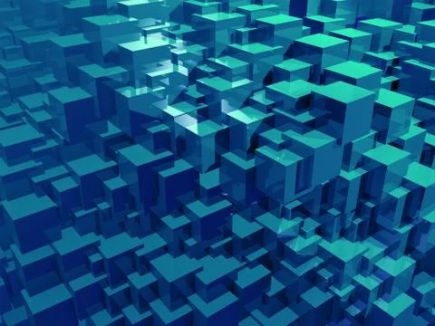 Abstract blue background. 3d illustration. Colorful creative background. Geom Stock Illustration