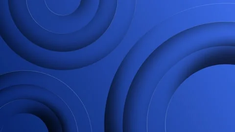 Abstract Blue Background with 3D Layered Circular Shapes Video stock 345972737