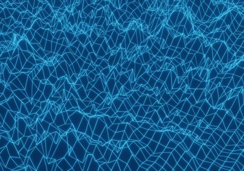 Abstract blue background. 3D low poly style. Stock Illustration
