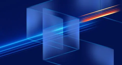 Abstract blue background with 3d screens concept series Stock Illustration