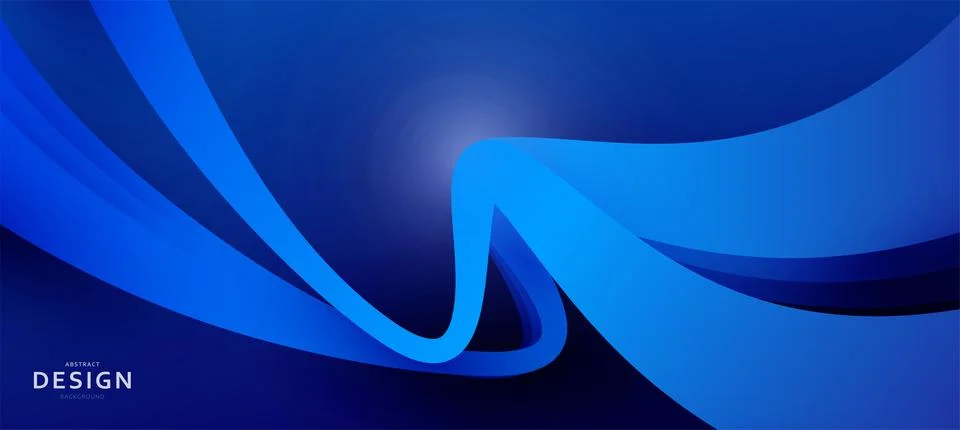Abstract blue background with 3D wave design and fluid gradient shapes. Mod.. Stock Illustration