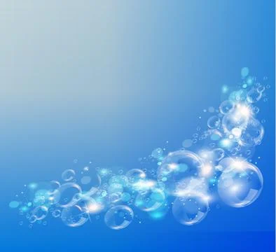 Abstract blue background. Air bubbles Stock Illustration
