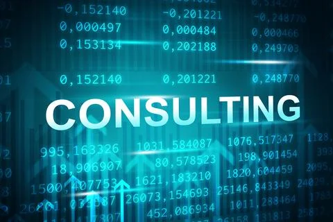 Abstract blue background with arrows and business words Stock Illustration