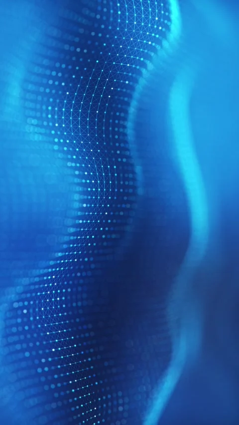 Abstract blue background, blue network of dots, motion design, technological  Stock Footage 305206559