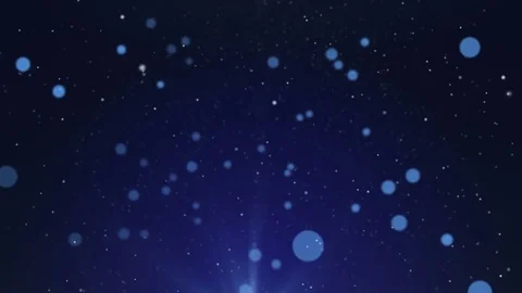 Abstract blue background with bokeh. Animations. With a central location for the Video stock 73186061