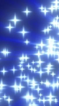 Abstract blue background with bright white starburst sparkles and soft glow.. Stock Illustration