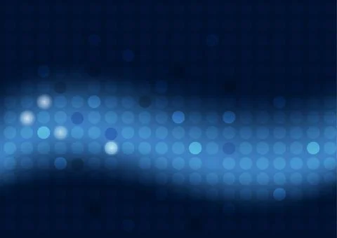 Abstract blue background with circles and wide blurry light stripe Stock Illustration