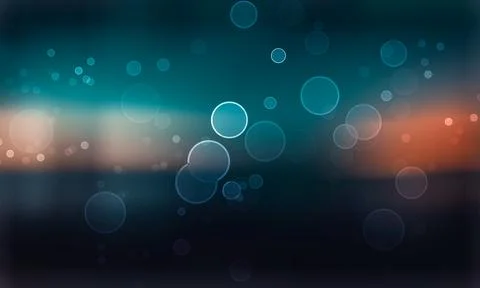 Abstract blue background with circles bokeh Stock Illustration