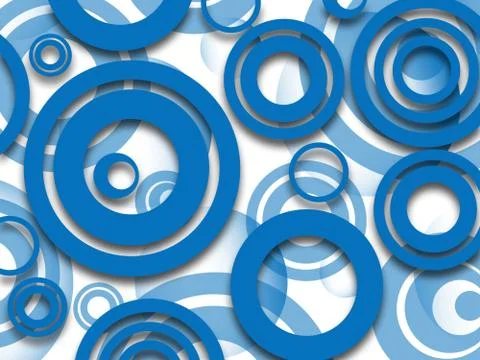 Abstract blue background with circles Illustrazione stock