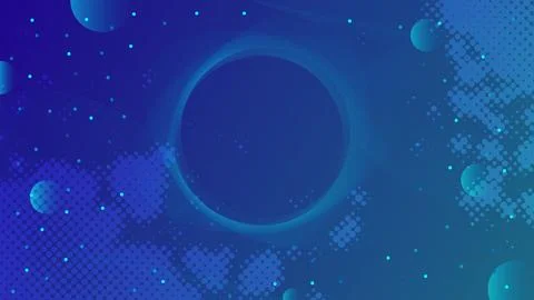 Abstract Blue Background with Circular Shapes and Digital Elements 库存插图