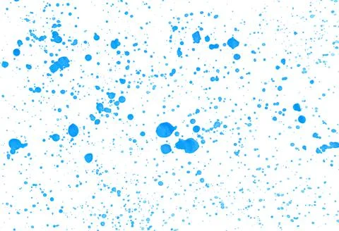 Abstract blue background with color splashes on white board. Water drops on b Stock Illustration