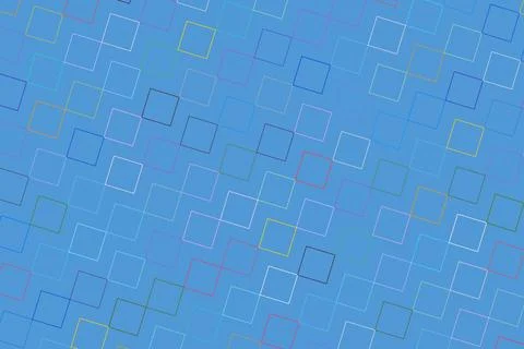 Abstract blue background with colorful square lines pattern Stock Photos