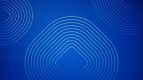 Abstract Blue Background with Concentric Rounded Square Geometric Line Patt.. Stock Footage 341775475