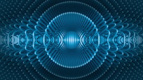 Abstract blue background with concentric waves and fractal patterns Stock-Footage 341413963