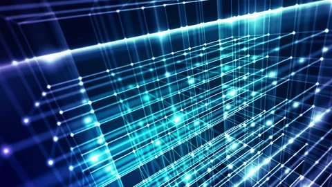 Abstract blue background. Data building dots and line connections. Stock Footage 151122305