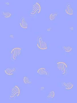Abstract blue background with decorative orange jellyfish Stock Illustration