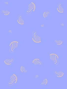 Abstract blue background with decorative orange jellyfish Stock Illustration