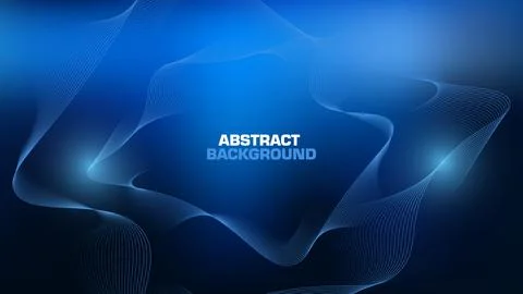 Abstract Blue Background with Delicate White Wavy Lines Design Stock Illustration