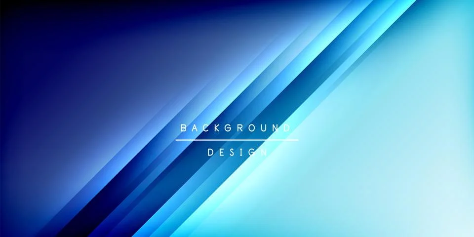 Abstract blue background. Diagonal lines create dynamic visual effect. Gradient Stock Illustration