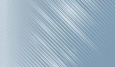 Abstract blue background with diagonal lines and white halftone dots pattern Stock Illustration