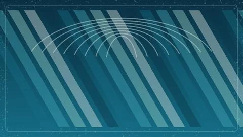 Abstract blue background with diagonal stripes and curved lines featuring a.. Stock Illustration